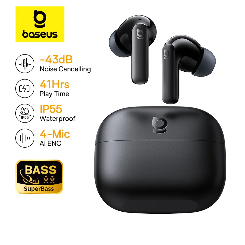 Earbuds Anc Wireless - Baseus Bass EP10 NC -43dB Gürültü